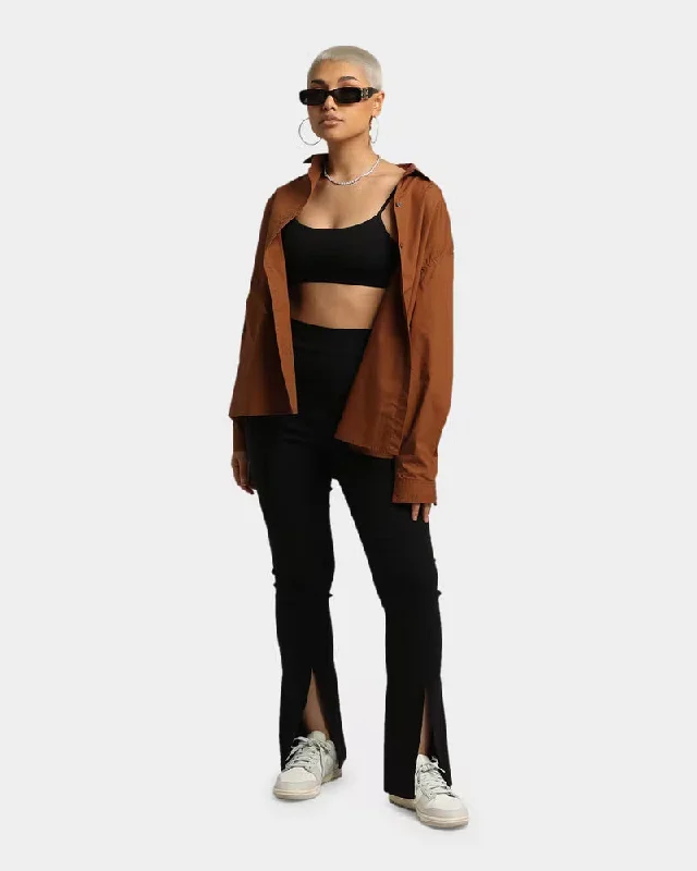 EN ES Women's Split Pants Black Trendy Wide-Legged Trousers