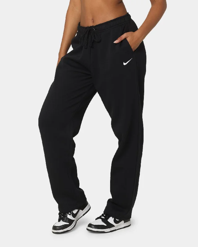 Nike Women's Nike Sportswear Essential Mid-Rise Fleece Pants Black/White Cozy Maternity Pants Nike Women's Nike Sportswear Essential Mid-Rise Fleece Pants Black/White Cozy Maternity Pants