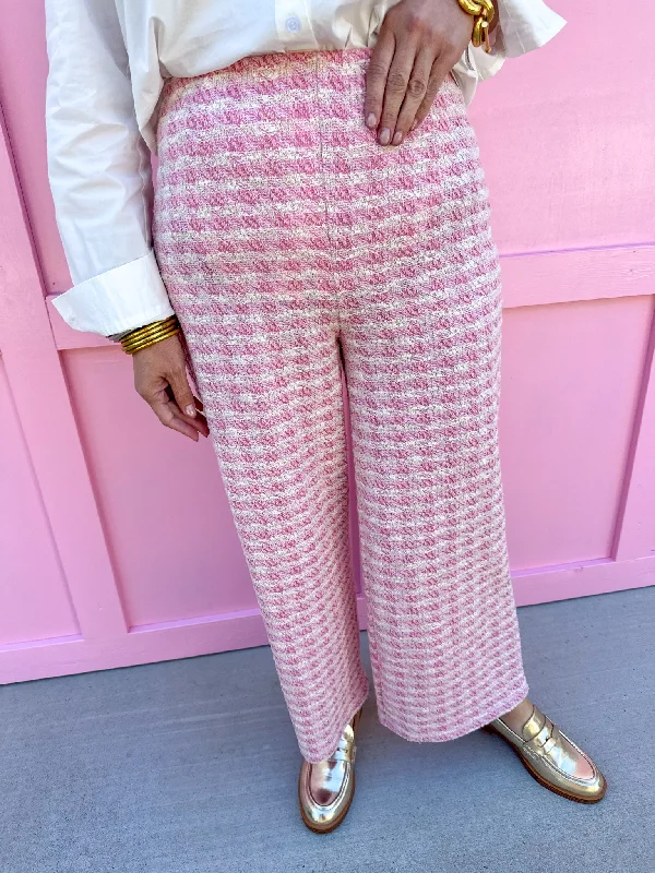 Whisper Weave Pants - Pink Trendy Velvet Pants