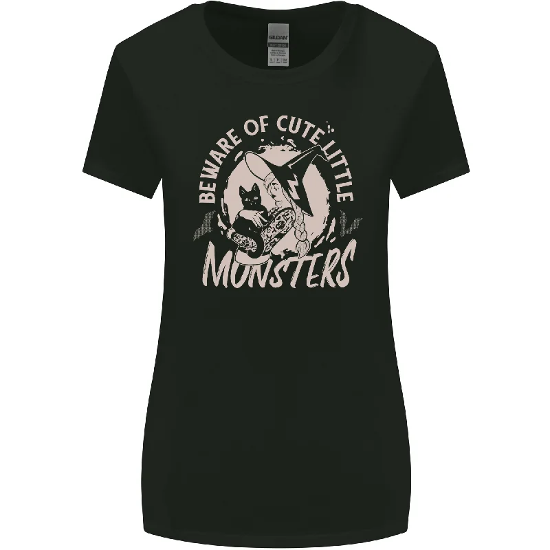 Cute Monsters Funny Halloween Cats & Witch Womens Wider Cut T-Shirt Anti-Pilling Machine Wash Handmade Cute Monsters Funny Halloween Cats & Witch Womens Wider Cut T-Shirt Anti-Pilling Machine Wash Handmade