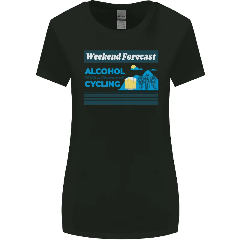 Cycling Weekend Forecast Funny Beer Alcohol Womens Wider Cut T-Shirt Fleece Fabric Down Fabric Feather Fabric Cycling Weekend Forecast Funny Beer Alcohol Womens Wider Cut T-Shirt Fleece Fabric Down Fabric Feather Fabric