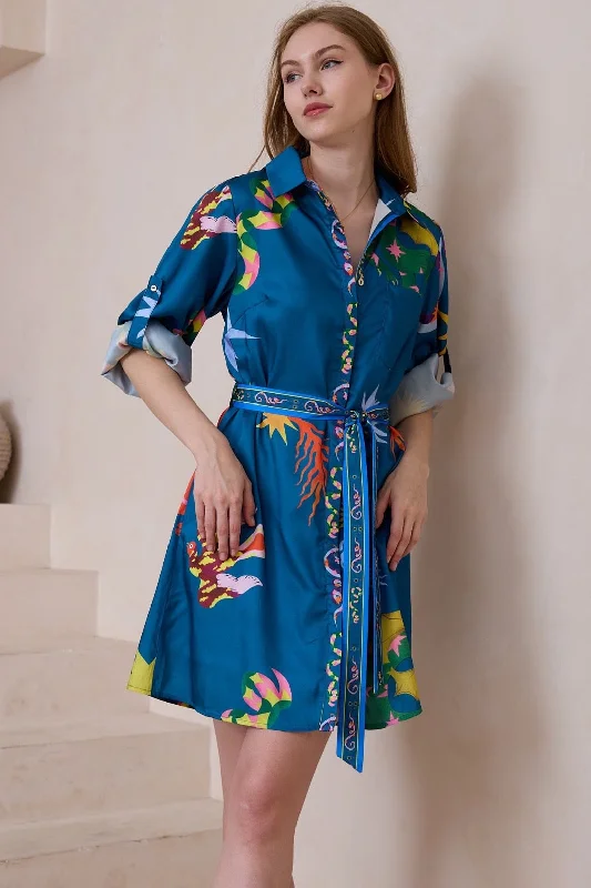 Arkie Mini Dress - Multicolour Trendy Cut-Out Mini Dress