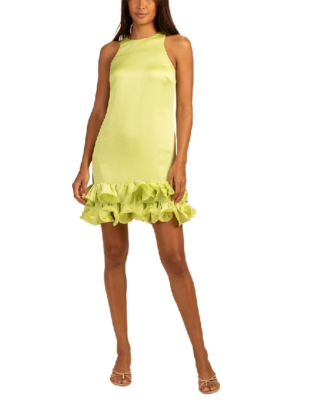 Trina Turk Feather Mini Dress Chic Halter Mini Dress