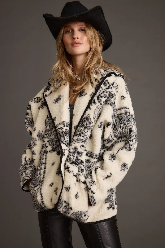 Coyote Printed Sherpa Jacket Rayon Jacket Velvet Jacket Corduroy Jacket