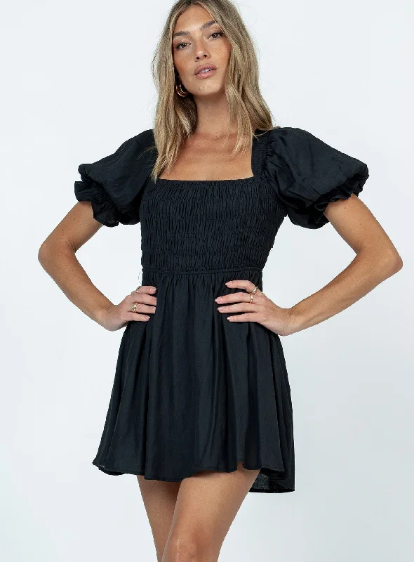 Dani Mini Dress Black Casual High-Waist Mini Dress