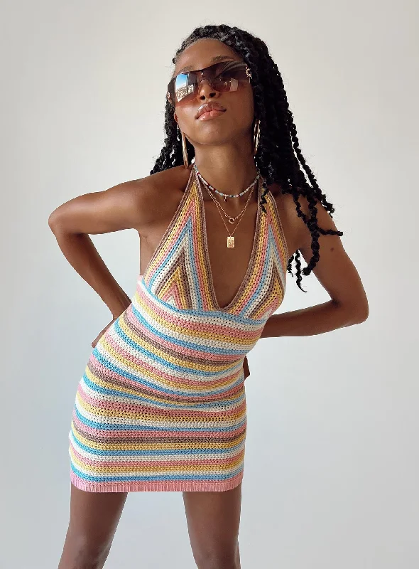 Emra Mini Dress Multi Fashionable Off-Shoulder Mini Dress