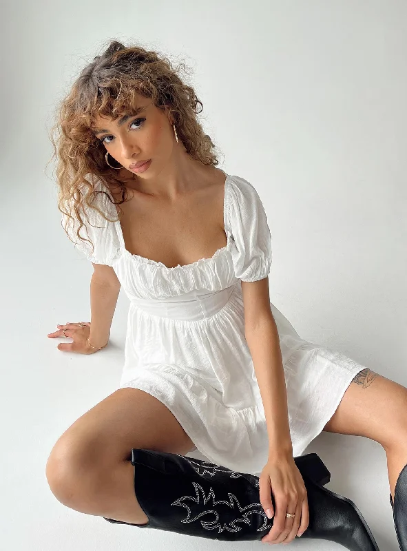 Ethan Mini Dress White Classic Black Mini Dress