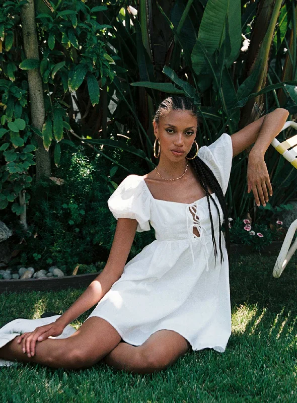 Keyla Mini Dress White Fashionable Boho-Chic Mini Dress