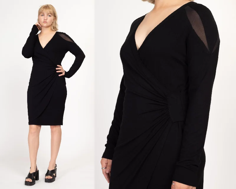 Large Y2K Cache Black Bodycon Long Sleeve Mini Dress Stylish Spaghetti Strap Mini Dress