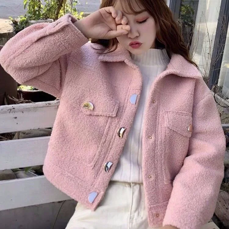 Loose All Match Short Student Jacket Autumn And Winter Jacket Women Fleece Jacket Down Jacket Feather Jacket Loose All Match Short Student Jacket Autumn And Winter Jacket Women Fleece Jacket Down Jacket Feather Jacket
