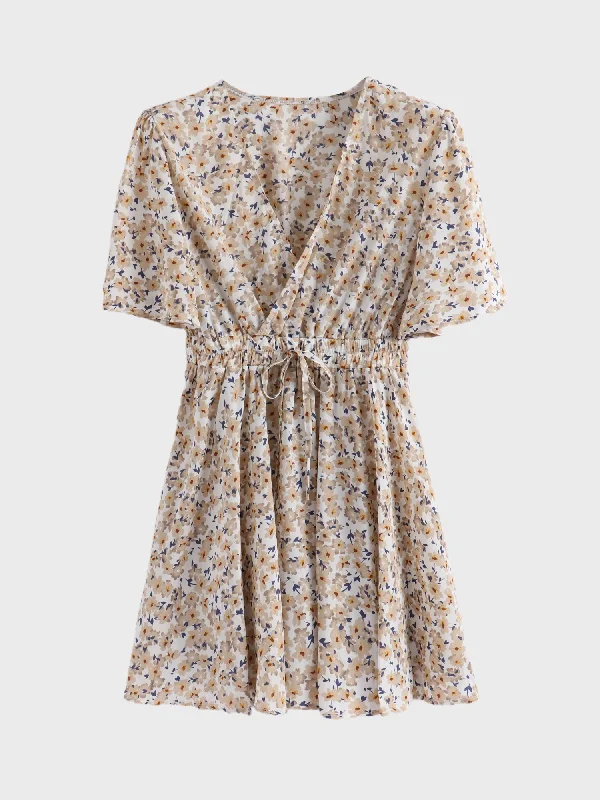Midsize Lyric Flowy Floral Mini Dress Fashionable A-Line Mini Dress