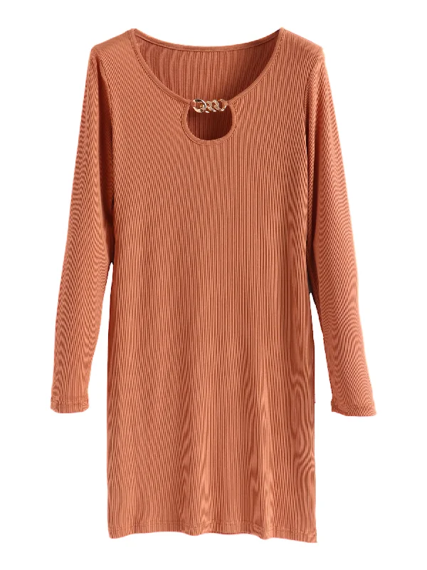 Midsize Sexy Lady Cut Out Mini Dress Comfortable Smocked Mini Dress