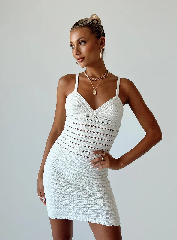 Finn Mini Dress White Comfortable Wrap Mini Dress