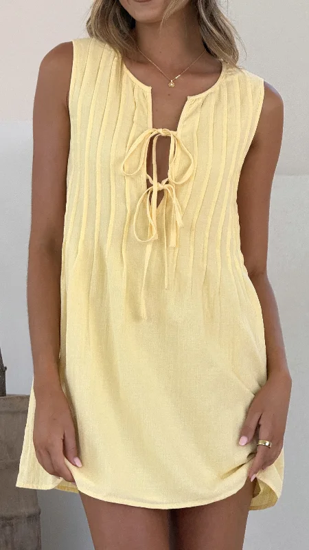 Sahara Mini Dress - Yellow Classic White Mini Dress