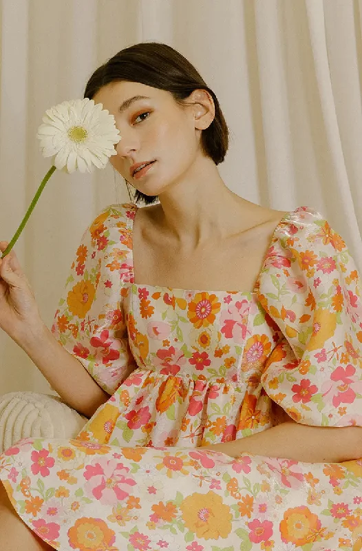 Storia | Warm Multi-color Baby Doll Mini Dress Comfortable Ruffle Mini Dress