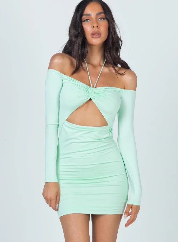 Taylor Mini Dress Pistachio Comfortable Linen Mini Dress