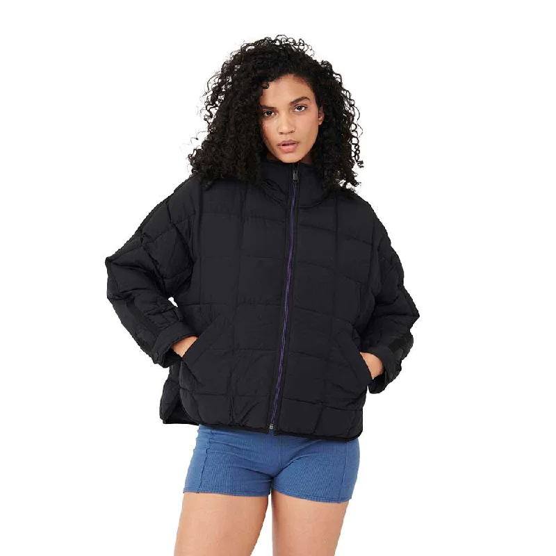 Women's Pippa Packable Puffer Jacket - Black Satin Jacket Silk Jacket Chiffon Jacket Women's Pippa Packable Puffer Jacket - Black Satin Jacket Silk Jacket Chiffon Jacket