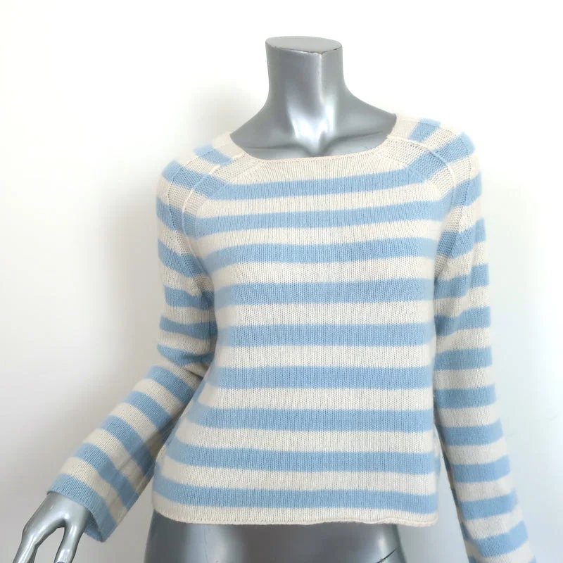 360 Cashmere Sweater Nariko Blue/White Stripe Size Extra Small Lace Blend Ribbed Blend Corduroy Blend