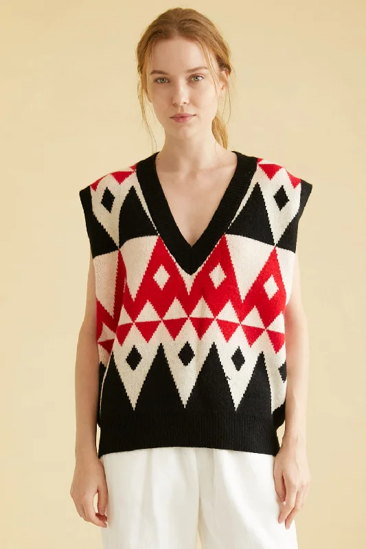 Arden Oversize Sweater Vest Thin Thick Dense