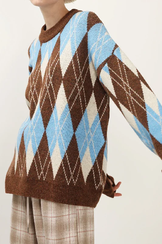 Avery Argyle Sweater Terry Terry Cloth Terry Knit