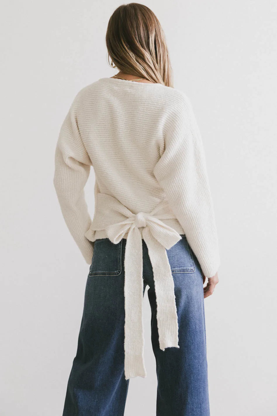 Azura Knit Sweater in Cream Wool Sweater Cotton Sweater Cashmere Sweater