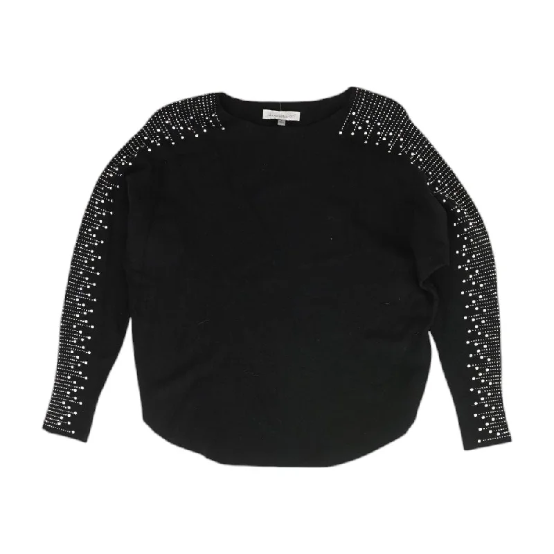 Black Solid Crewneck Sweater Boxy Sweater Fitted Sweater A-Line