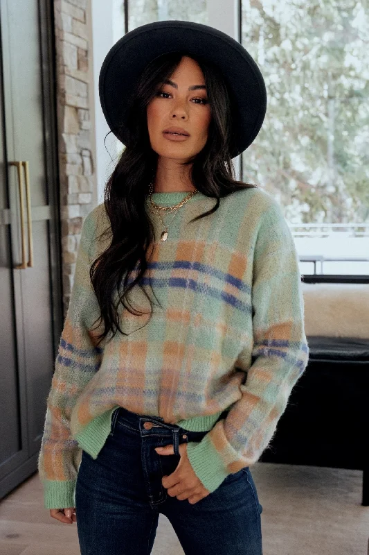 Brentridge Plaid Sweater | Green Multi Front Pockets Side Pockets Patch Pockets