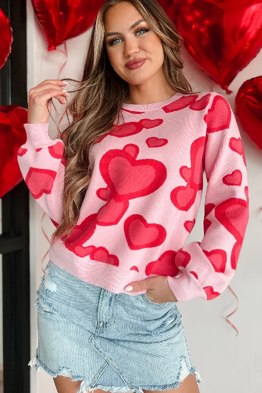 Curious Attraction Heart Pattern Sweater (Pink) Rayon Fabric Velvet Fabric Corduroy Fabric Curious Attraction Heart Pattern Sweater (Pink) Rayon Fabric Velvet Fabric Corduroy Fabric