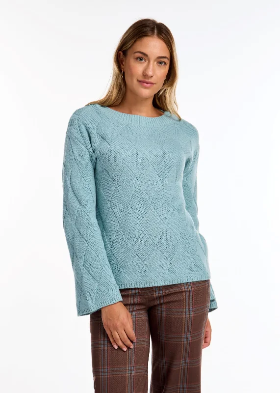 FDJ Aqua Long Sleeve Boatneck Sweater Neon Metallic Matte