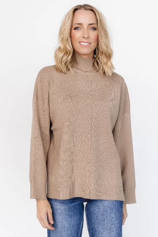 Hutch Sweater | Light Mocha Spandex Blend Rayon Blend Denim Blend
