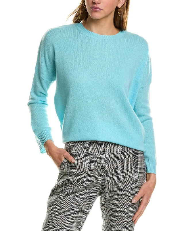 Kier + J Dropped-Shoulder Dolman Cashmere Sweater Tailored Straight A-Line