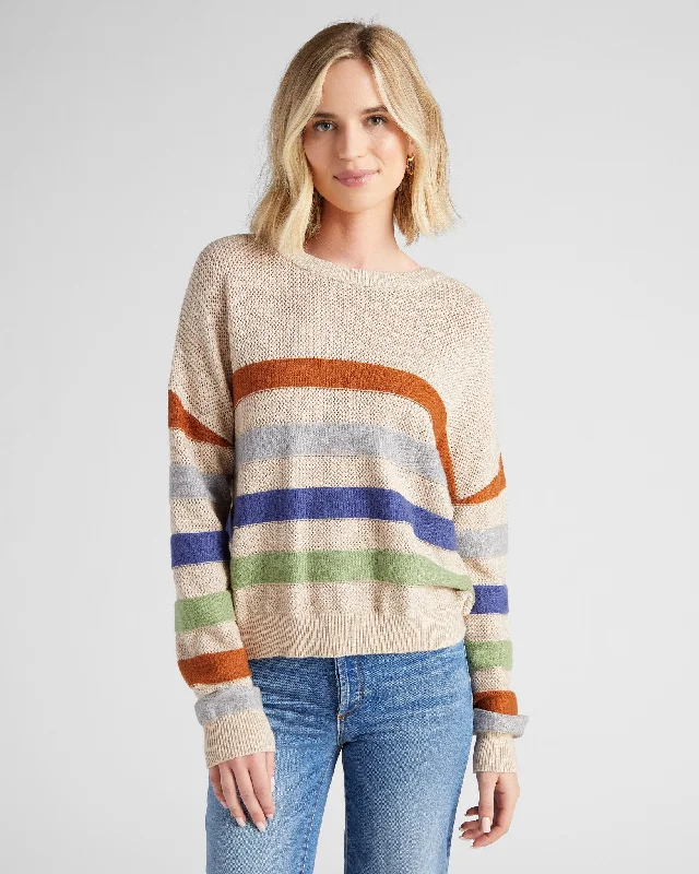 Multi Color Stripe Sweater H. Oatmeal