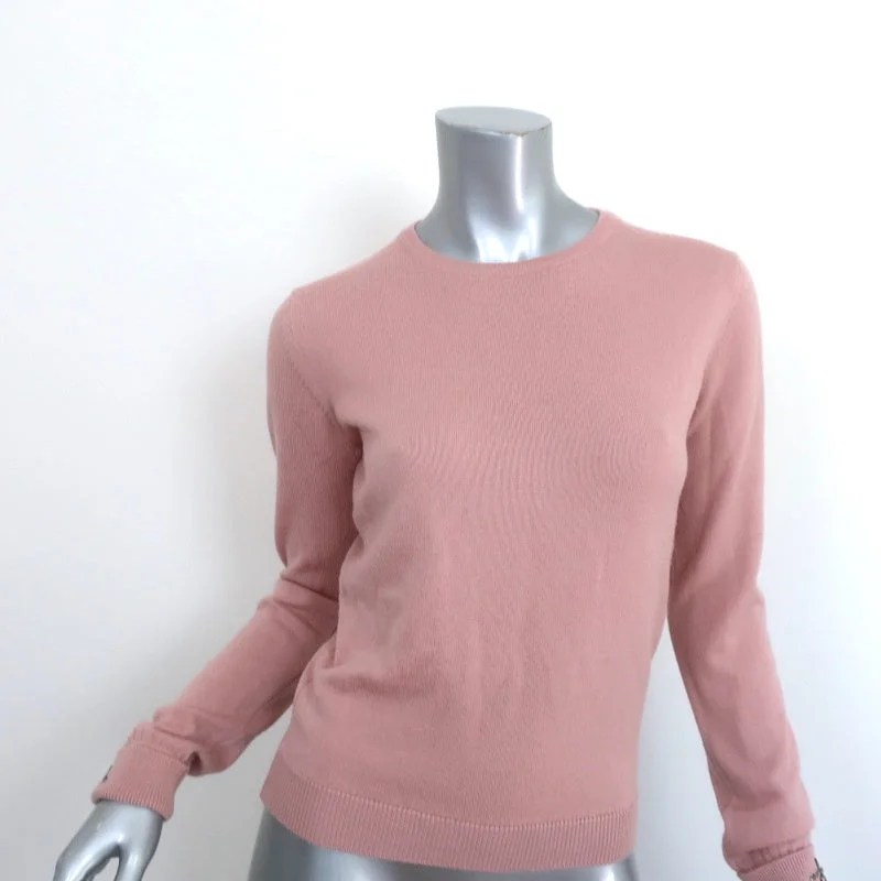No. 21 Beaded Cuff Sweater Dolores Blush Knit Size 38 Crewneck Pullover Cotton Fabric Linen Fabric Terry Fabric No. 21 Beaded Cuff Sweater Dolores Blush Knit Size 38 Crewneck Pullover Cotton Fabric Linen Fabric Terry Fabric