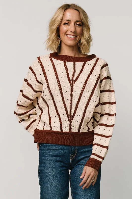 Paola Pointelle Sweater | Cream + Copper Modern Contemporary Chic