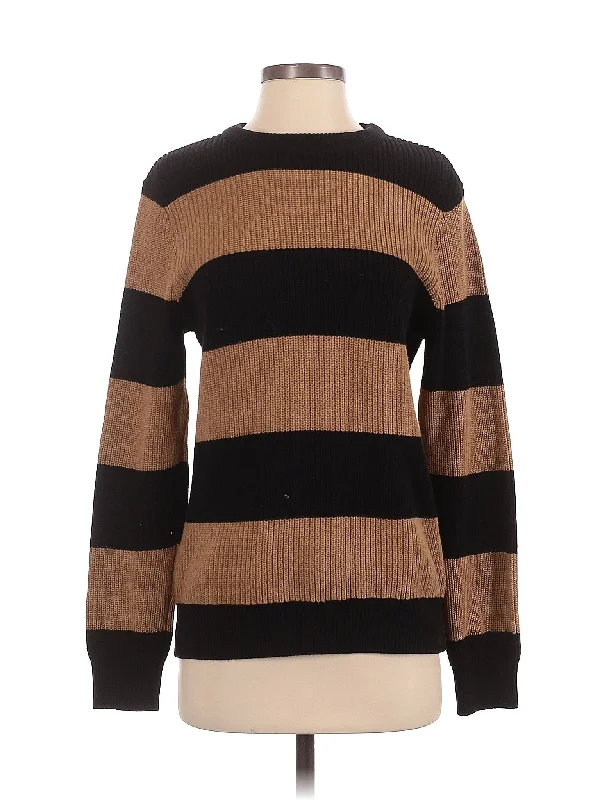 Pullover Sweater Striped Floral Plaid