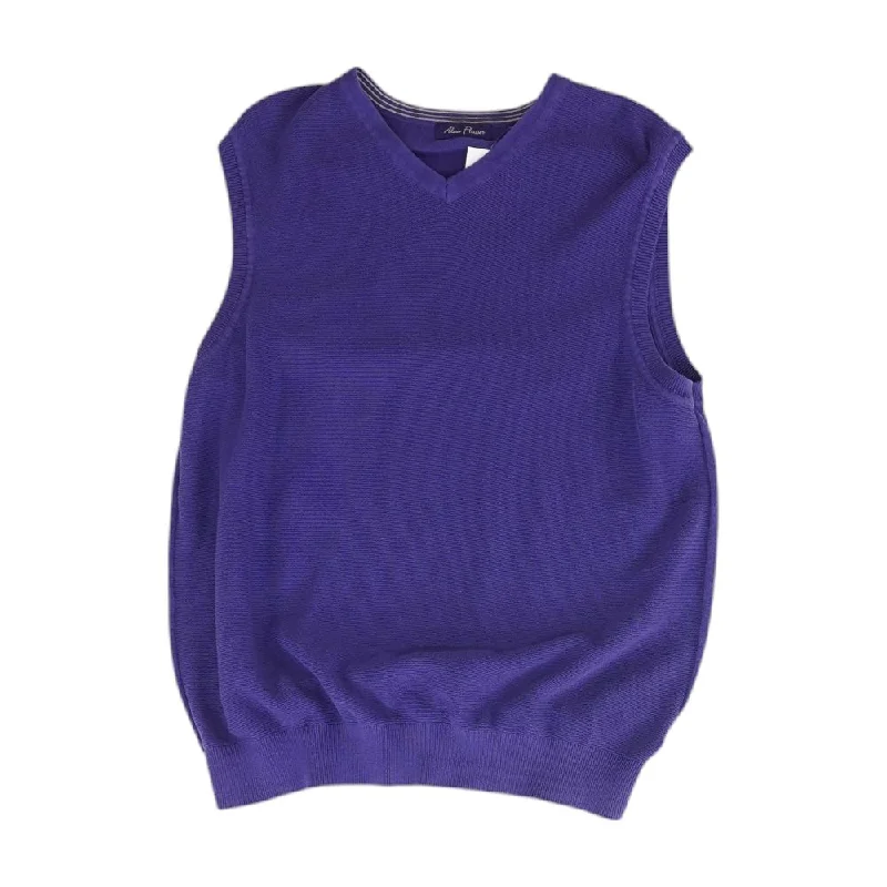 Purple Solid Vest Sweater Embroidered Appliqued Beaded
