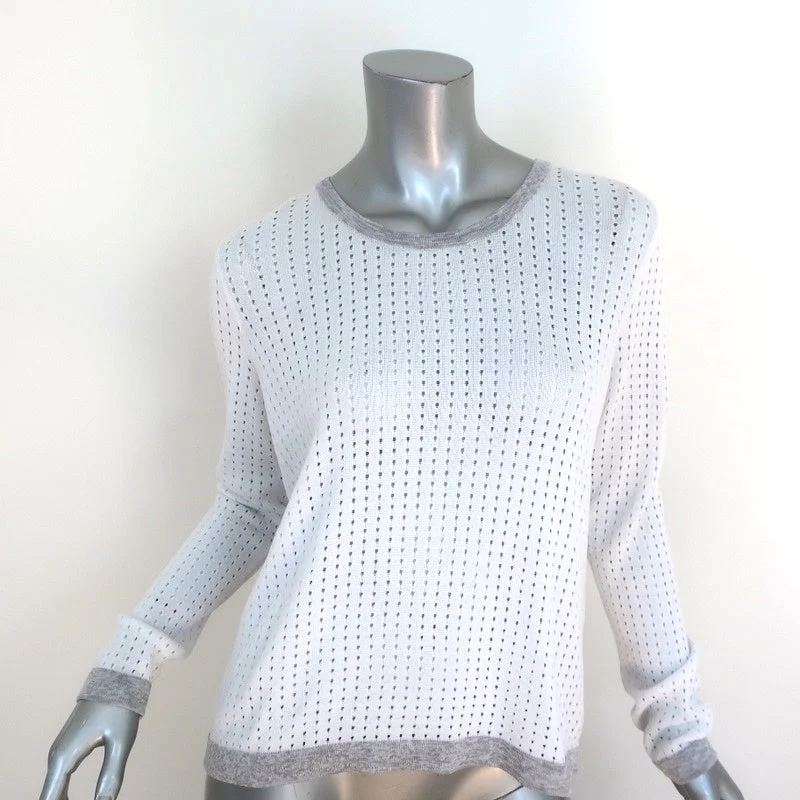 Rag & Bone Split-Back Pullover Sweater Arianna White Open Knit Size Small NEW Sequined Glittery Shiny Rag & Bone Split-Back Pullover Sweater Arianna White Open Knit Size Small NEW Sequined Glittery Shiny