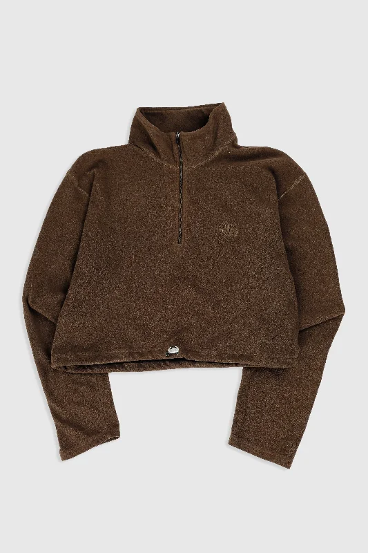 Rework North Face Crop Fleece Sweater - XL Handmade Hand-knitted Hand-woven