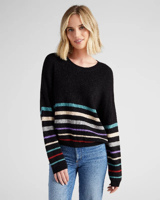 Striped Crew Neck Sweater Hooded Sweater Collared Sweater Shawl Collar
