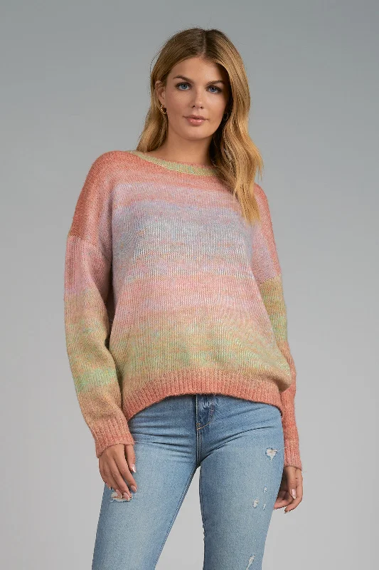 Sweater Crew Solid Print Embellished