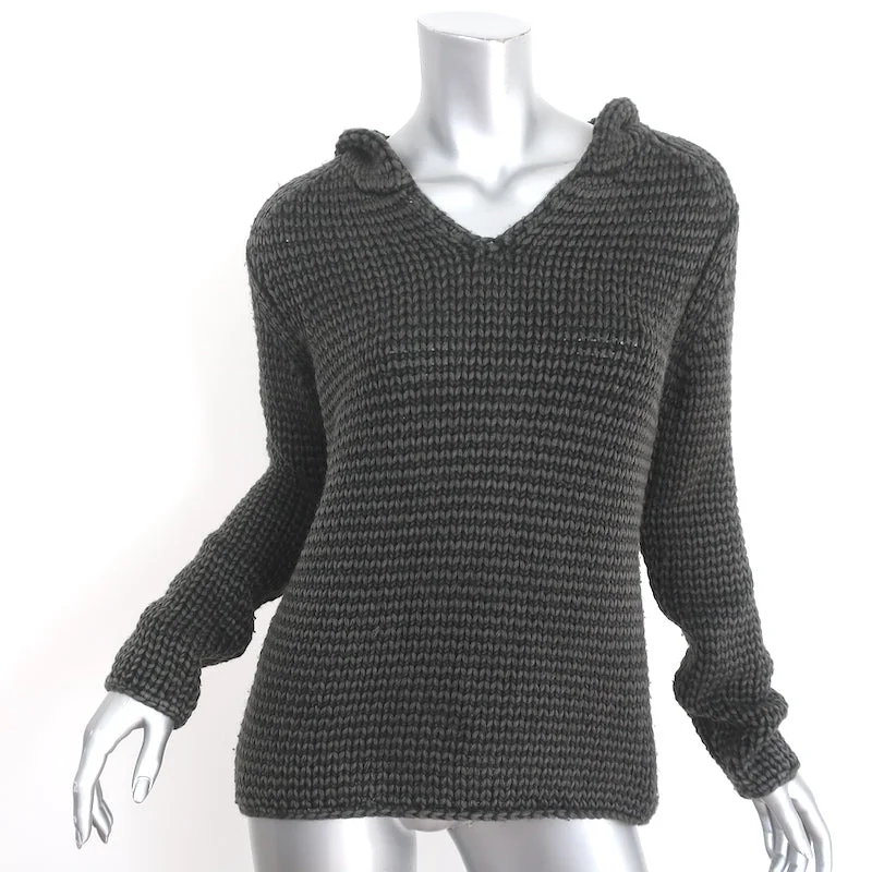 T by Alexander Wang Hoodie Gray Crochet Wool Size Extra Small Pullover Sweater Mesh Blend Leather Blend Suede Blend T by Alexander Wang Hoodie Gray Crochet Wool Size Extra Small Pullover Sweater Mesh Blend Leather Blend Suede Blend