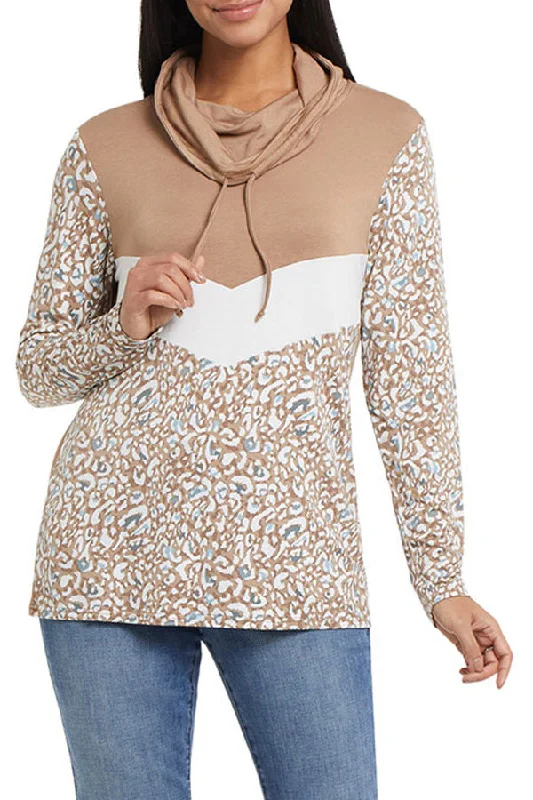 Tribal Animal Print Colour Block Sweater Spandex Blend Rayon Blend Denim Blend