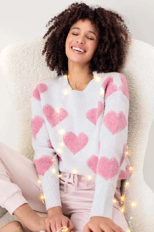 Tribal Intarsia Heart Sweater Anti-Pilling Anti-Shrink Durable