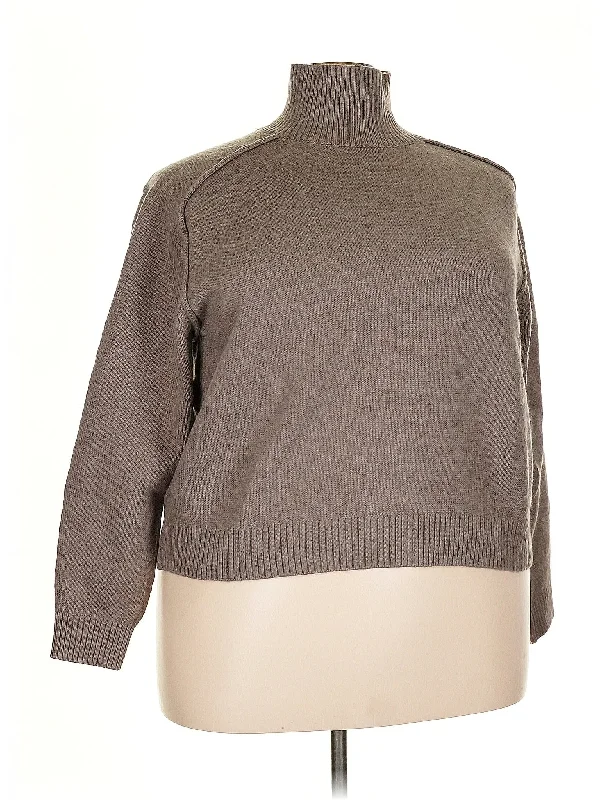 Turtleneck Sweater Toggled Drawstring Belted