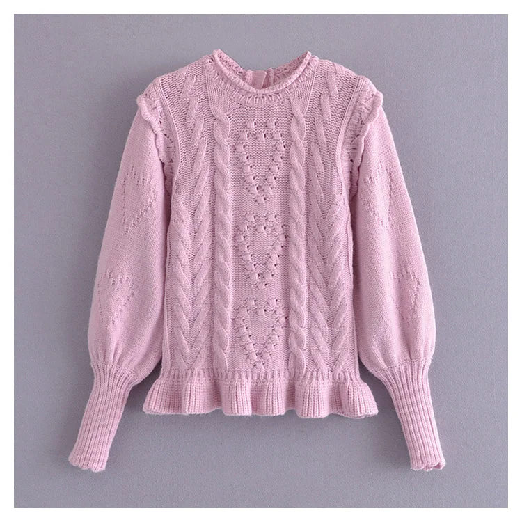 Vintage Palace Style Bubble Sleeve Sweater  7308 Toggled Drawstring Belted