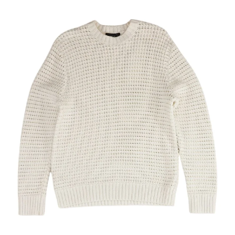 White Solid Pullover Sweater Fitted Loose Oversized