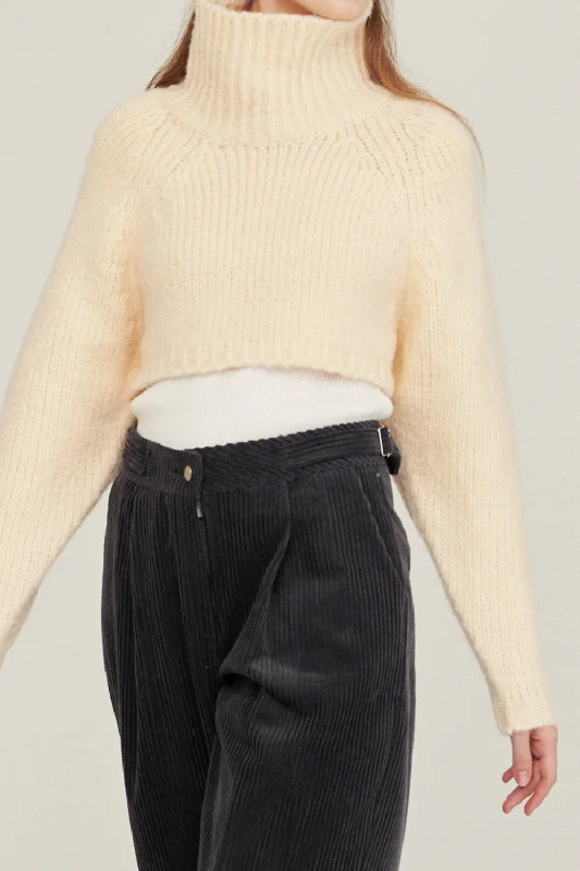 Whitney Two-way Cropped Sweater Elegant Classic Vintage
