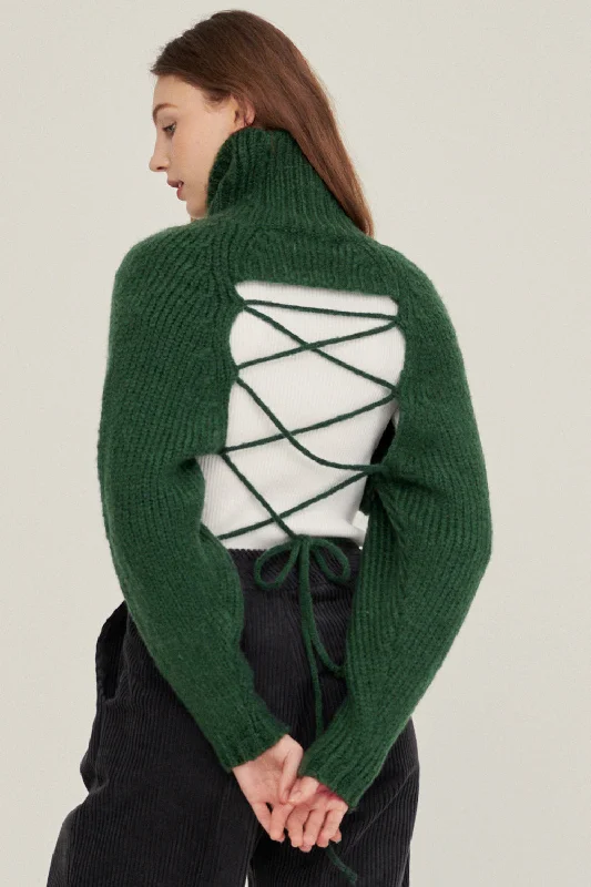 Whitney Two-way Cropped Sweater Velvet Chenille Corduroy