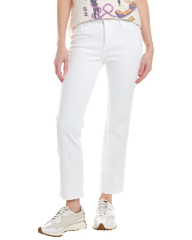 DL1961 Mara Straight Mid-Rise White Frayed Instasculpt Ankle Jean Fashionable Jeggings Style Jeans