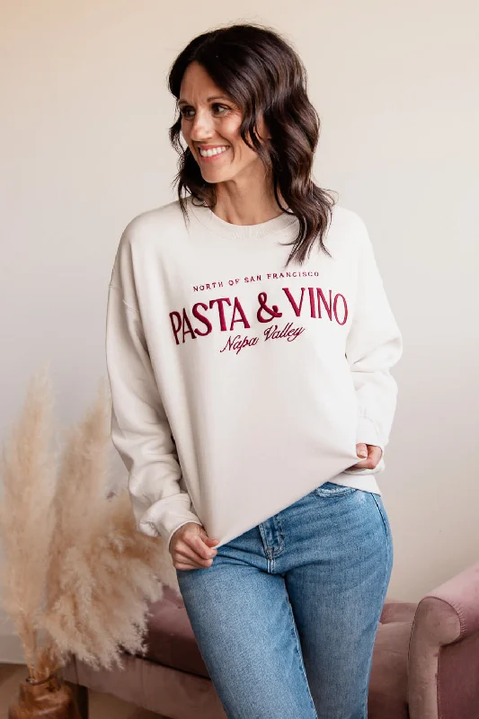 1897 Active Pasta & Vino Napa Valley Sweatshirt for Women in Beige | T727-BEIGE Hoodie with Zipper Versatile Modern 1897 Active Pasta & Vino Napa Valley Sweatshirt for Women in Beige | T727-BEIGE Hoodie with Zipper Versatile Modern